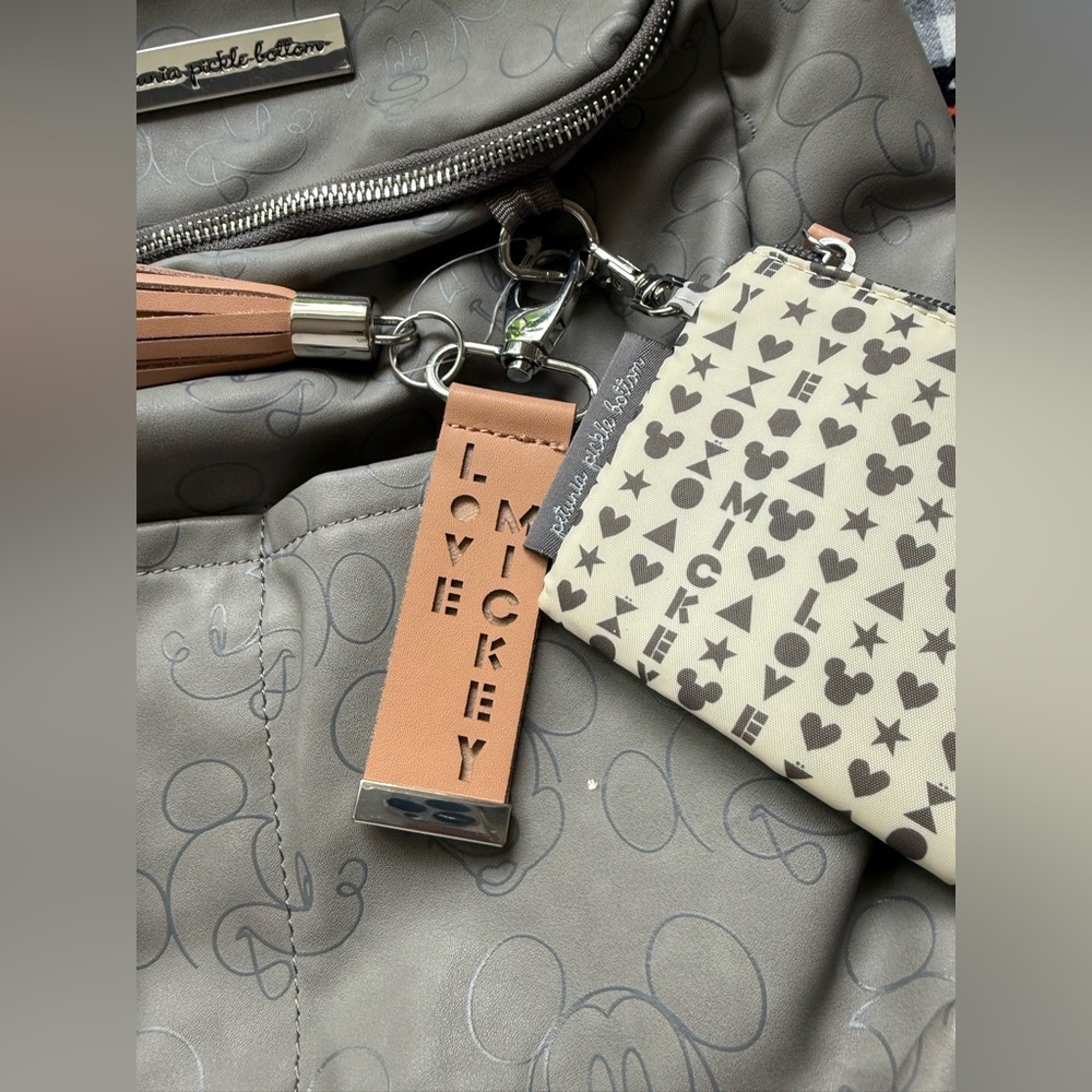 Petunia Pickle Bottom Mickey Mouse Gray Backpack - Picture 2 of 8